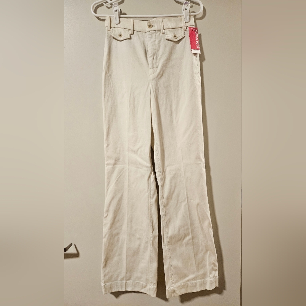 Cream Wide-Leg Pants